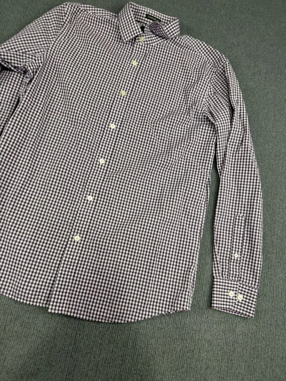 Banana Republic Mens Purple & White Gingham Button-Down Shirt M